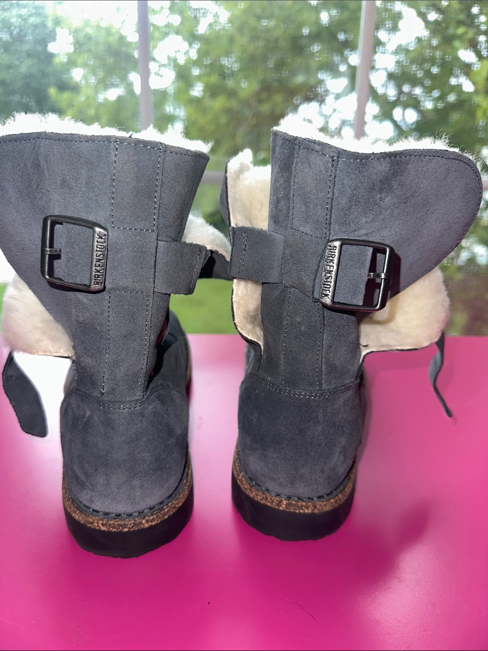 Birkenstock Dark Grey Suede Shearling-Lined Winter Boots - Picture 9 of 15
